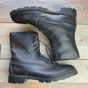 Timberland | Black Leather Lace Boots | Size 11.5